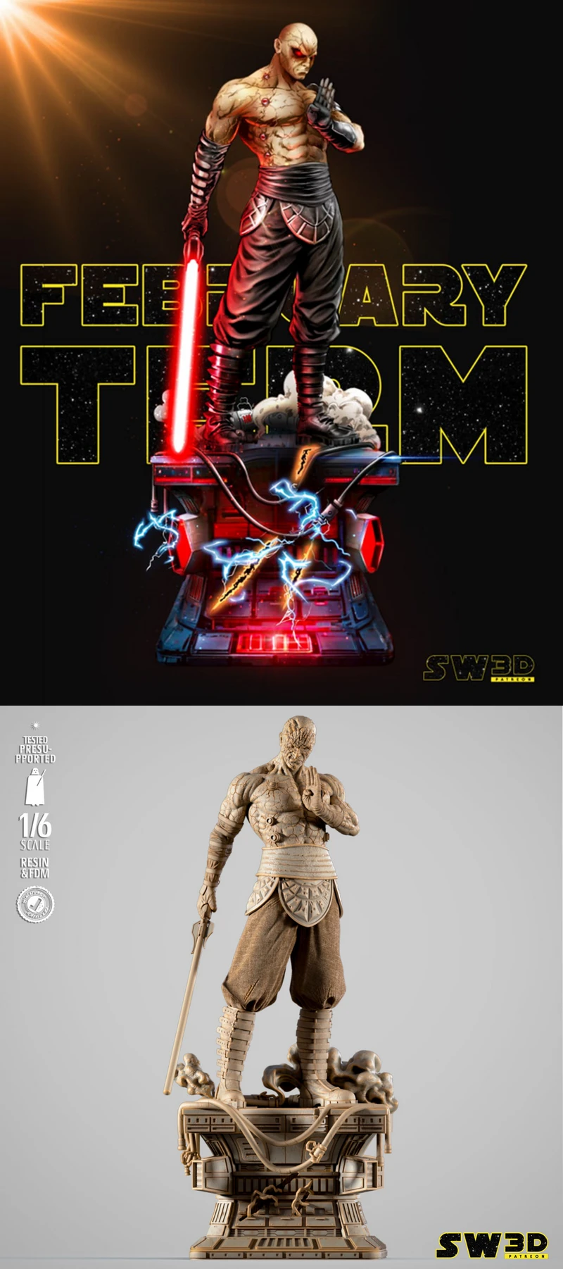 Darth Sion Sculpture STL model for 3D printing