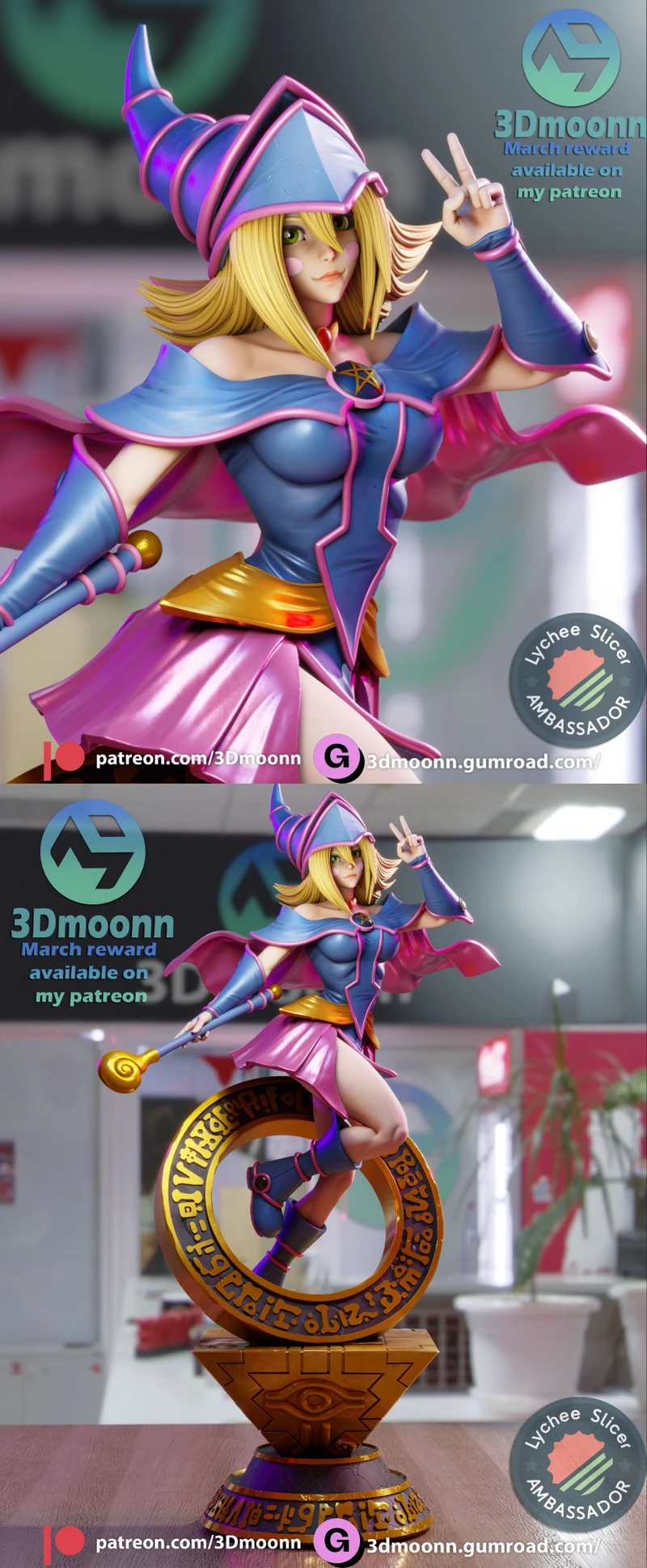 Yu-Gi-Oh – Dark Magician Girl STL model for 3D printing