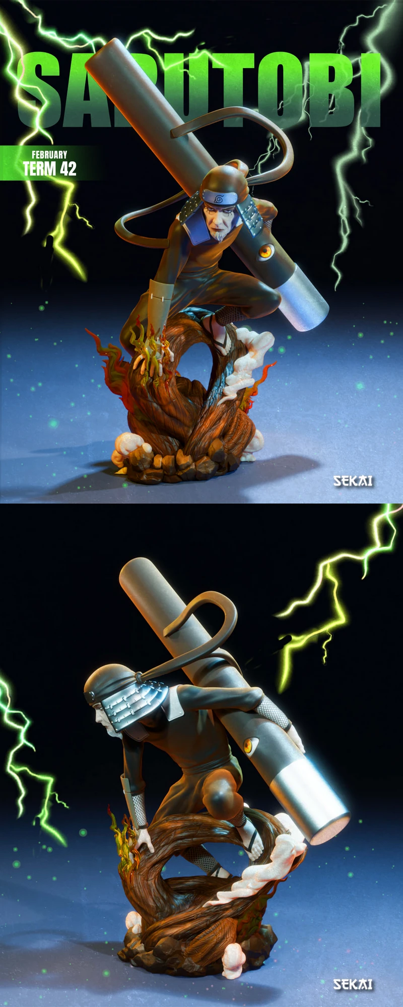 Sarutobi Statue + bust STL model for 3D printing