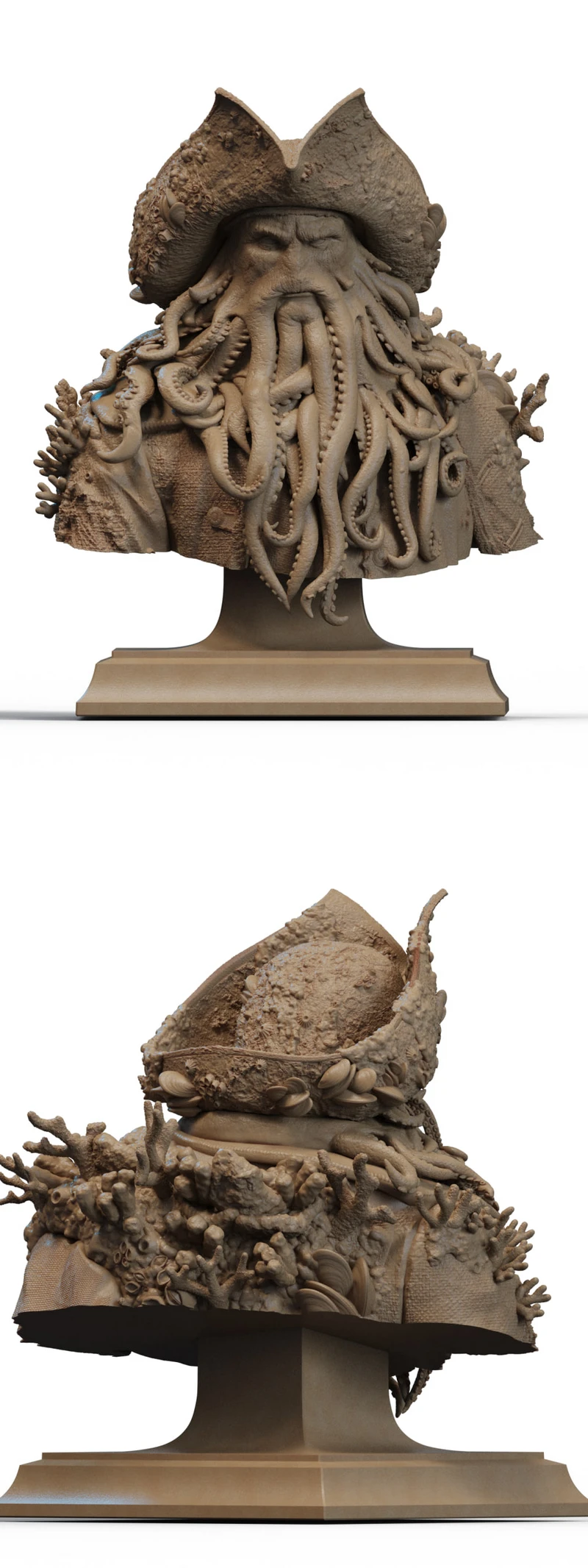 Davy Jones bust STL model for 3D printing