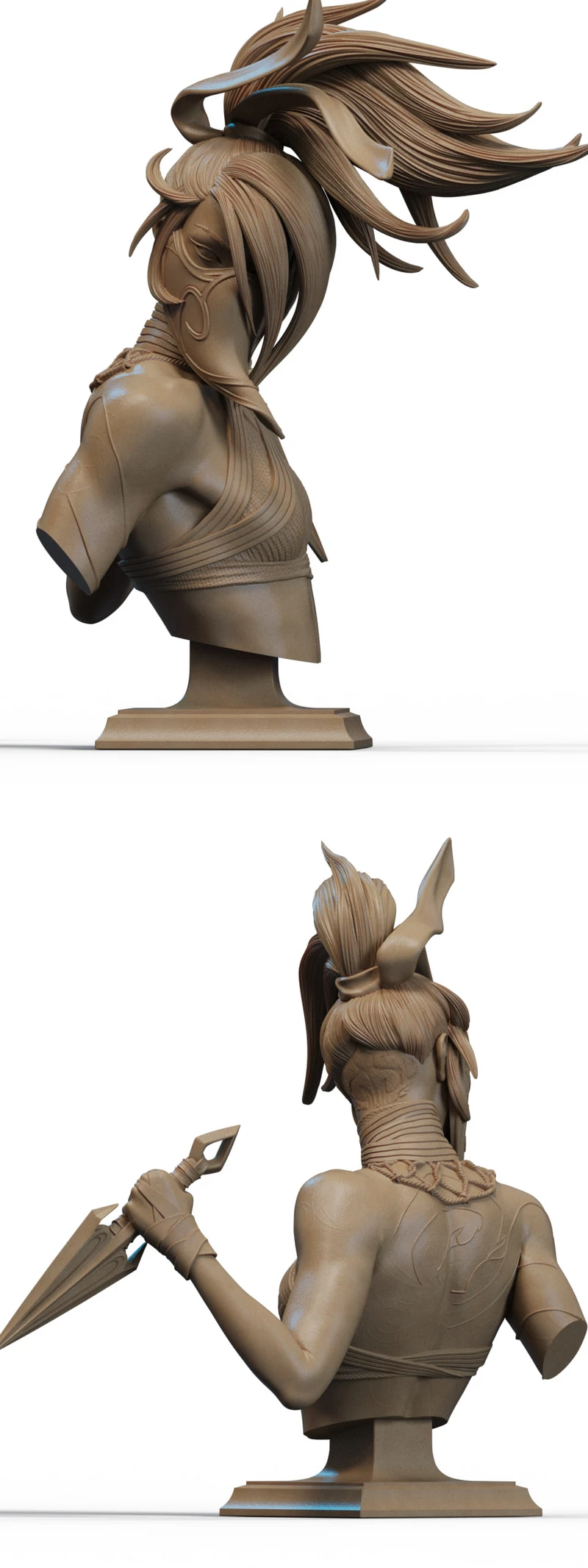 Akali Bust STL model for 3D printing