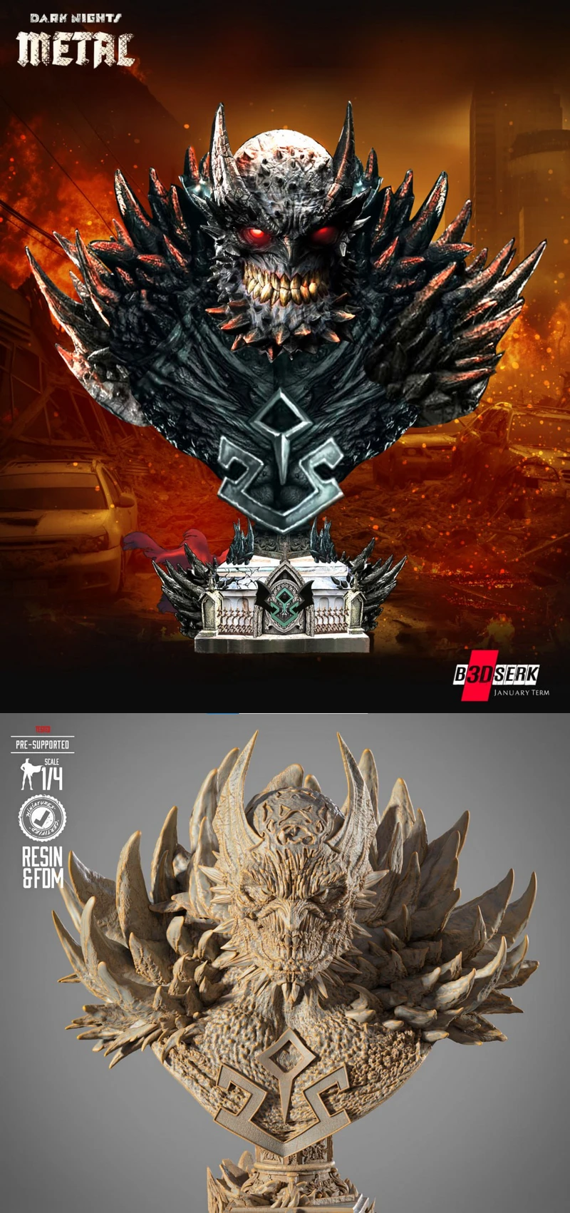 The Devastator Portrait Bust STL model for 3D printing