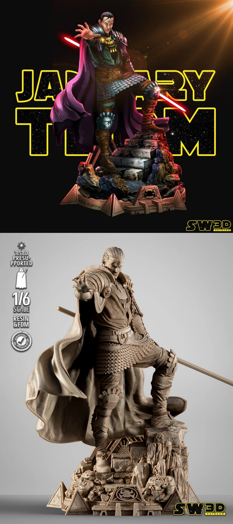 Exar Kun Sculpture STL model for 3D printing