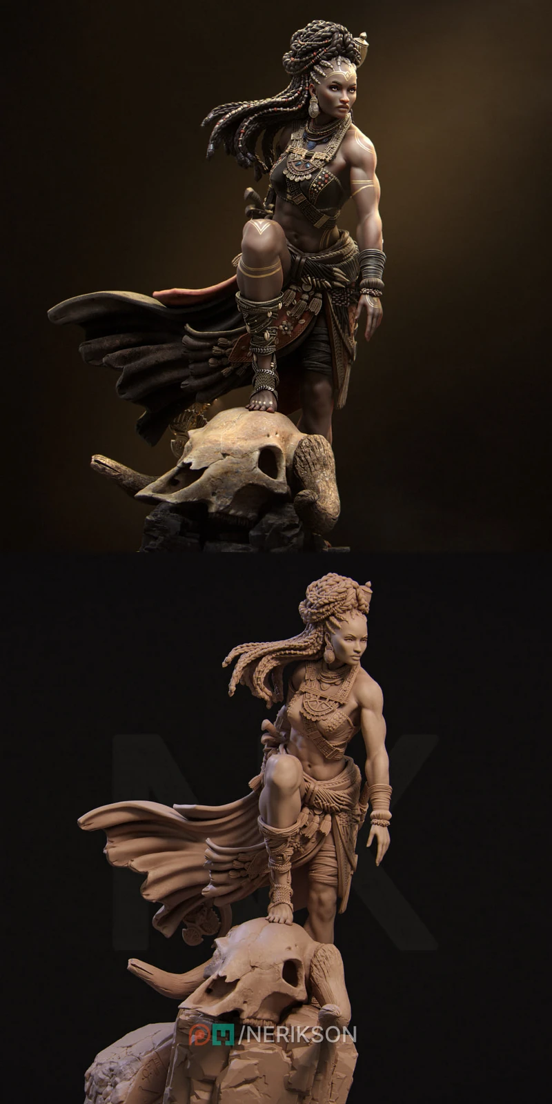 Elzebe The Warrior Queen STL model for 3D printing