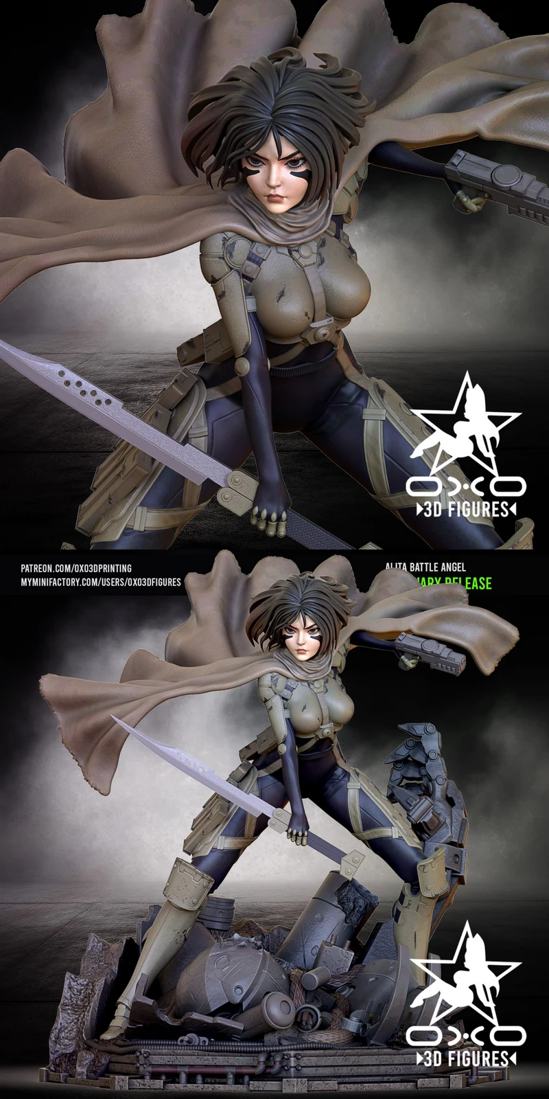 Alita Battle Angel STL model for 3D printing