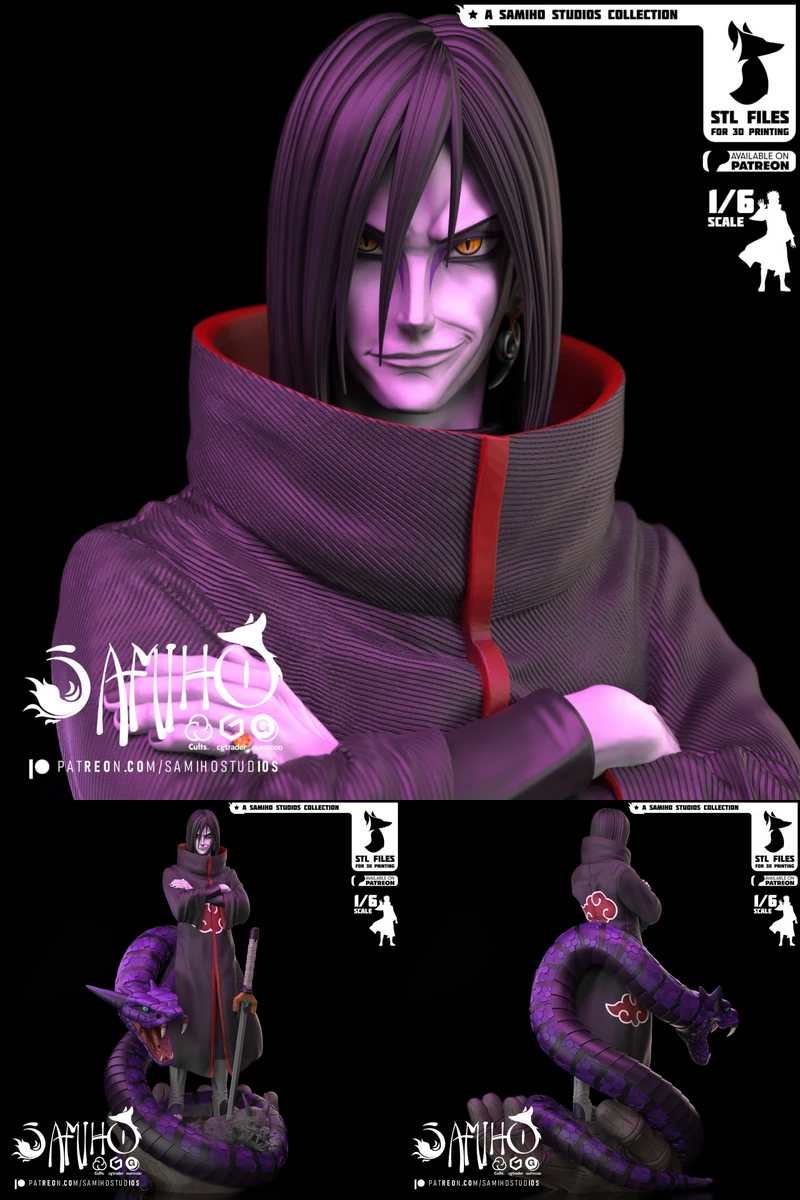 Naruto – Orochimaru STL model for 3D printing