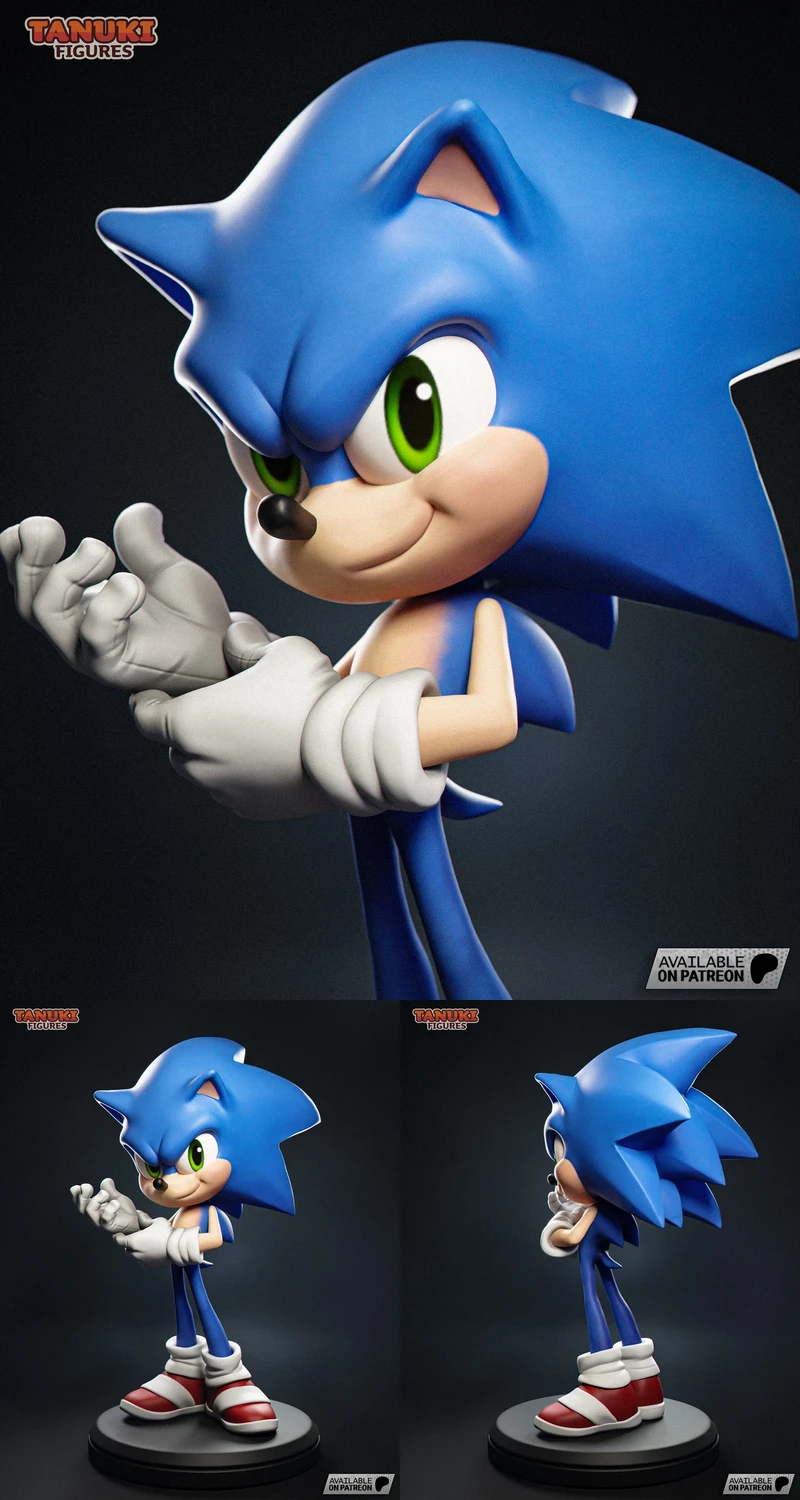 Sonic – TOON STL model for 3D printing