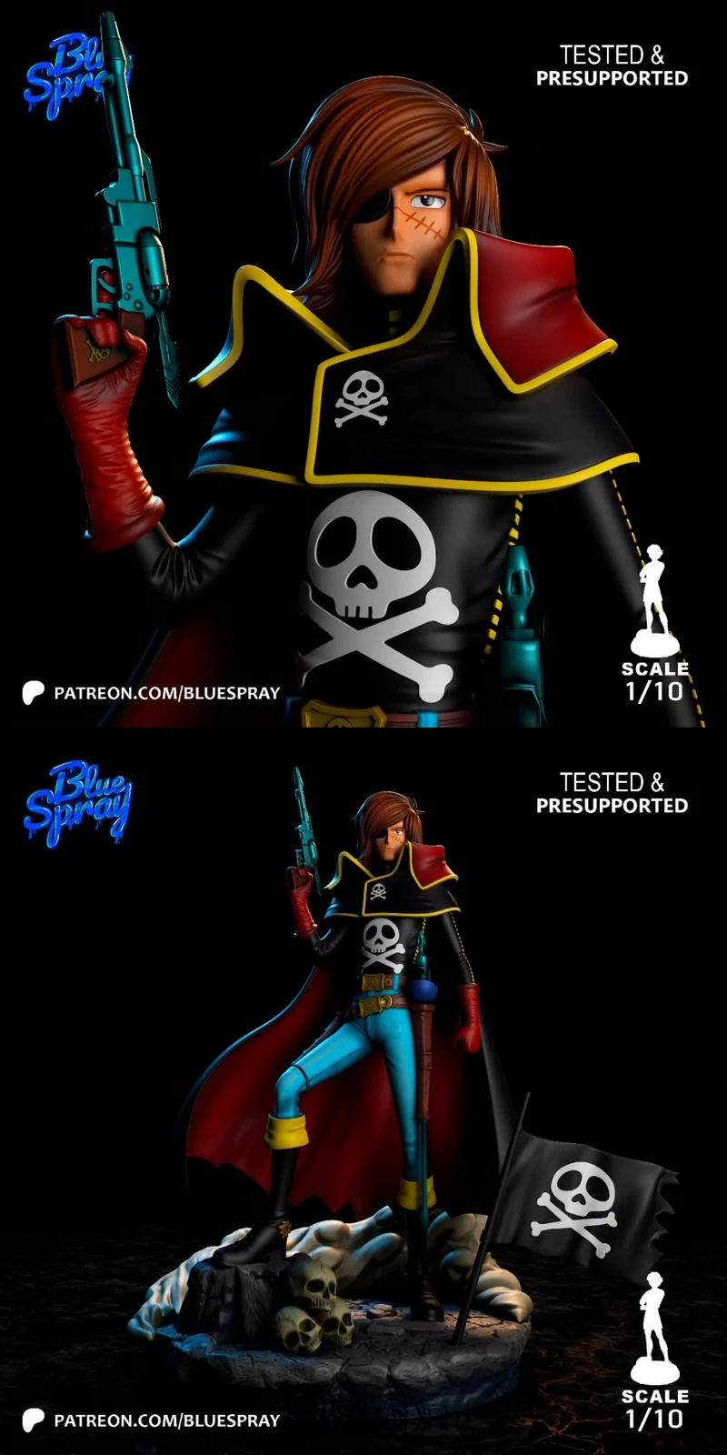 Captain Harlock STL model for 3D printing