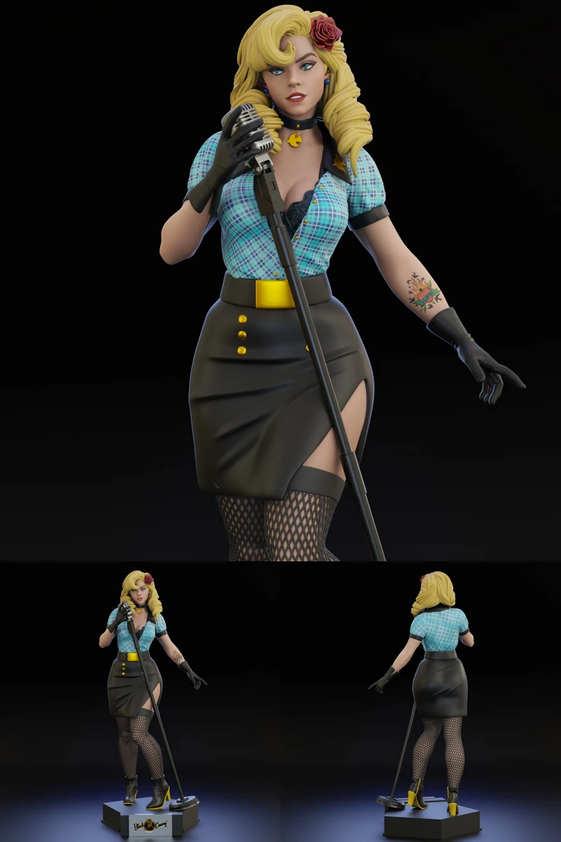 Black Canary Bombshell STL model for 3D printing