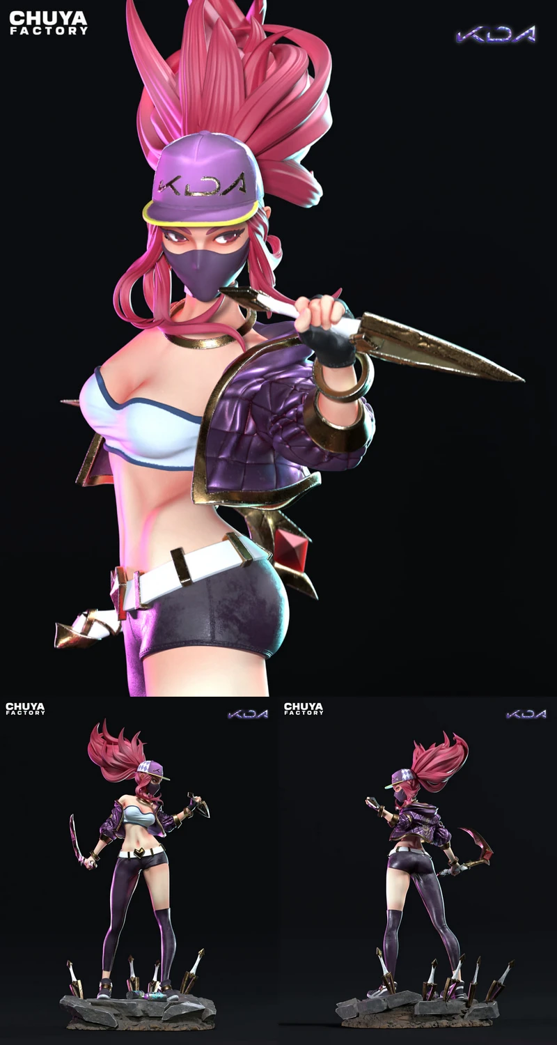 KDA Akali from League Of Legends STL model for 3D printing