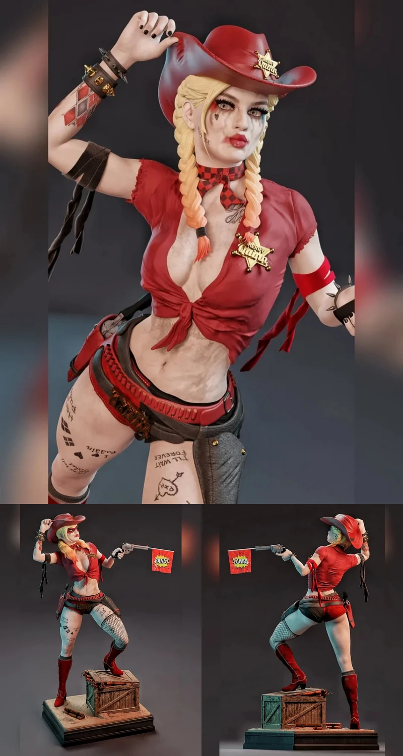 Harley Quinn Cowgirl – DC Comics STL model for 3D printing