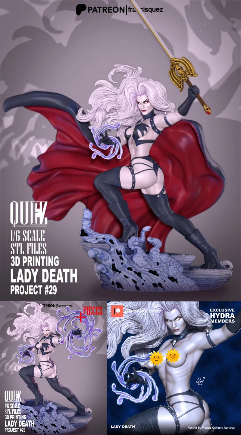 Lady Death STL model for 3D printing