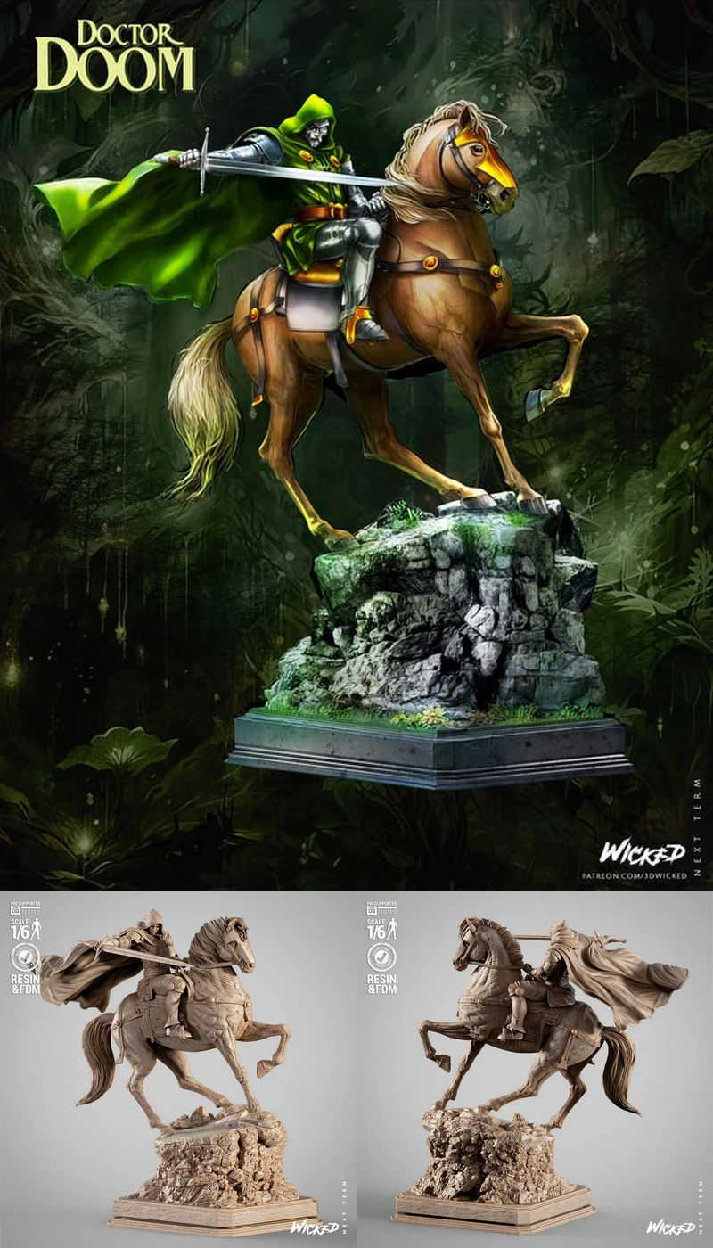 Dr. Doom Horse Sculpture STL model for 3D printing
