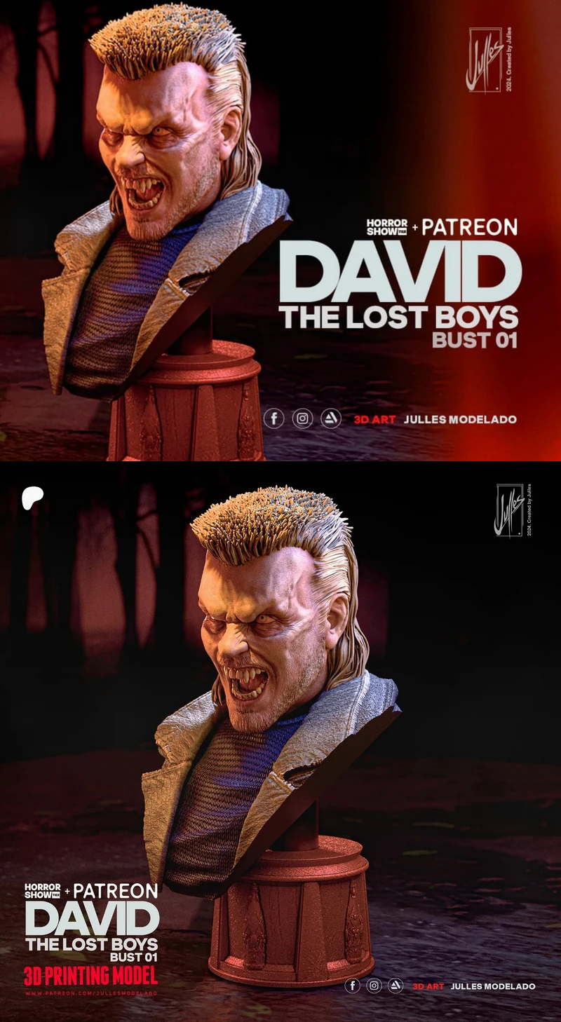 David – The Lost Boys Bust STL model for 3D printing