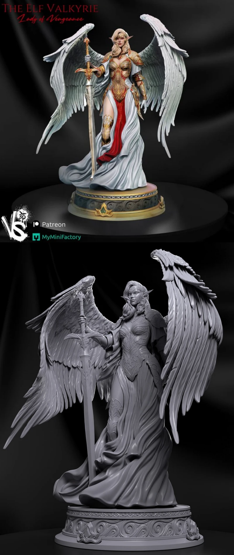 Elf Valkyrie STL model for 3D printing