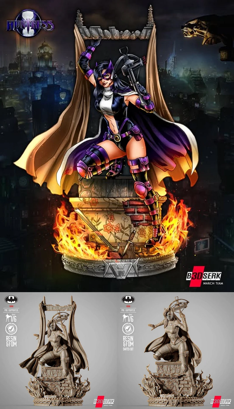 The Huntress Sculpture STL model for 3D printing