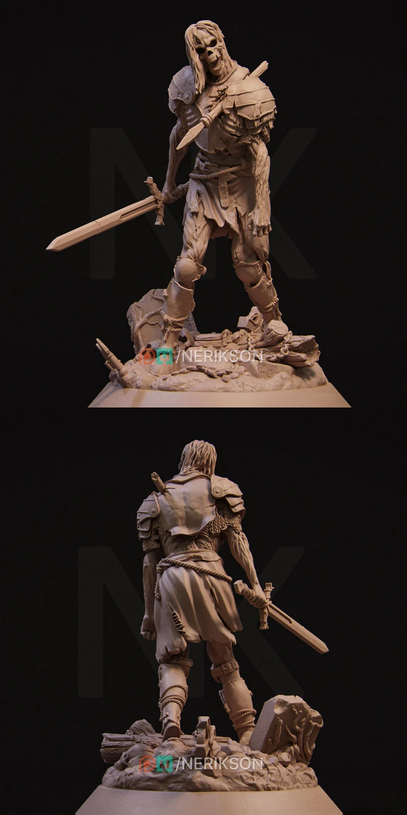 Skeleton Warrior STL model for 3D printing