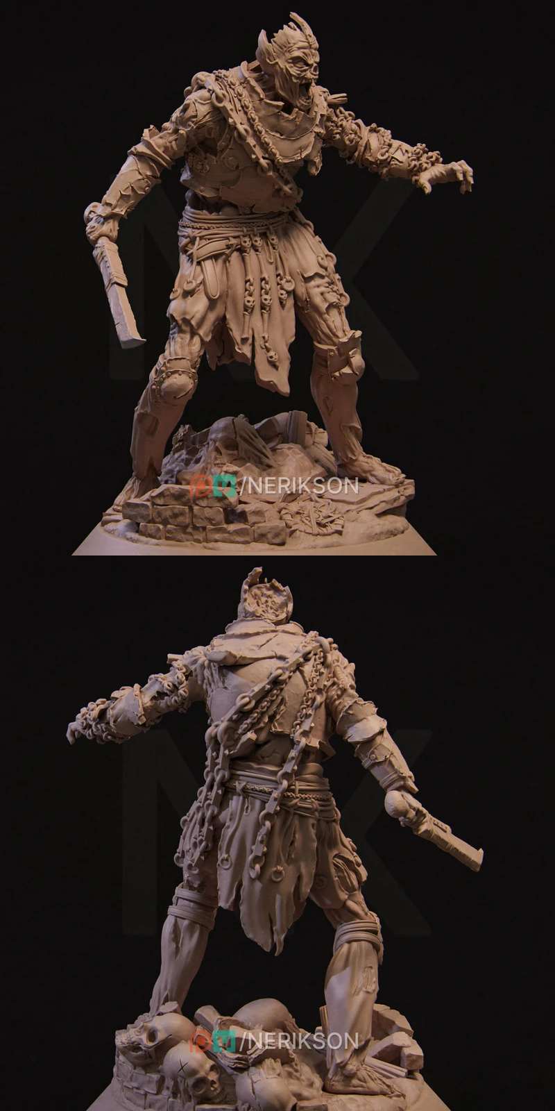 Undead Fighter STL model for 3D printing
