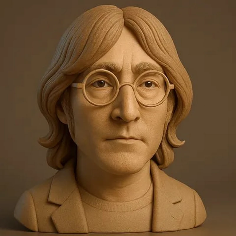 John lennon bust STL model for 3D printing