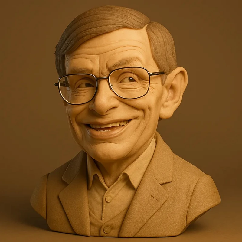 Stephen Hawking bust STL model for 3D printing