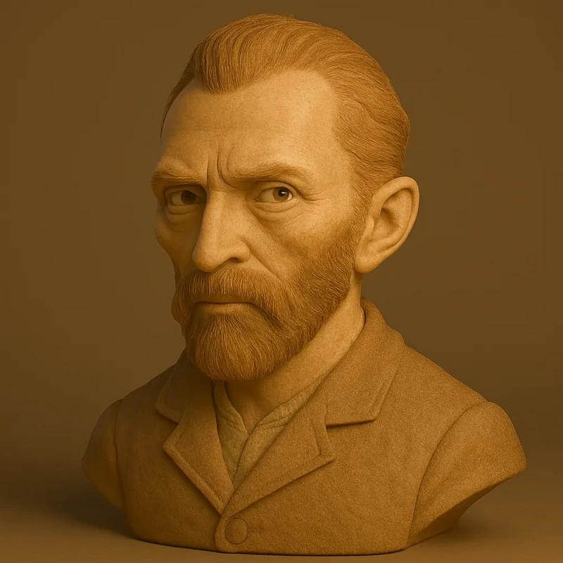 Van Gogh bust STL model for 3D printing