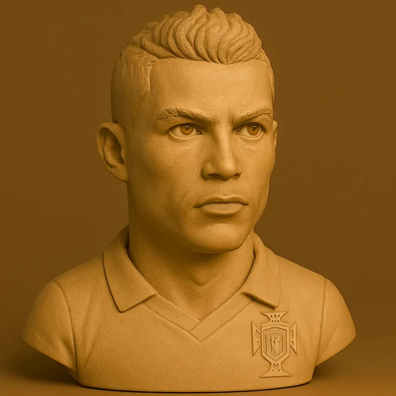 Christiano Ronaldo bust STL model for 3D printing