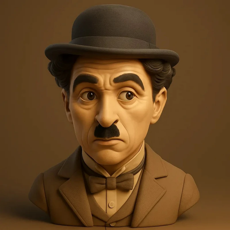 Charlie Chaplin bust STL model for 3D printing