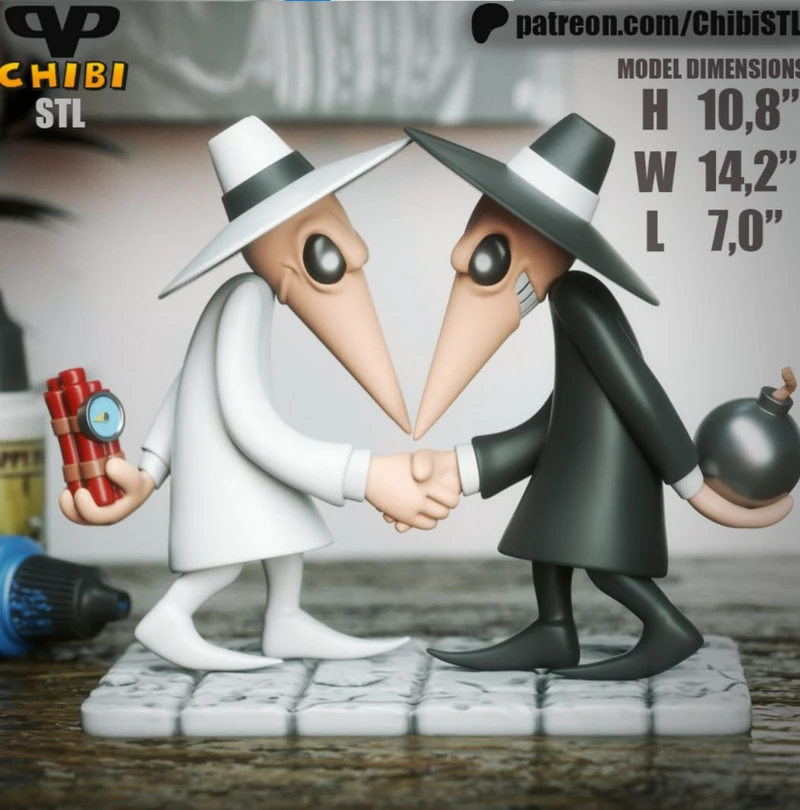 Spy vs Spy Chibi STL model for 3D printing