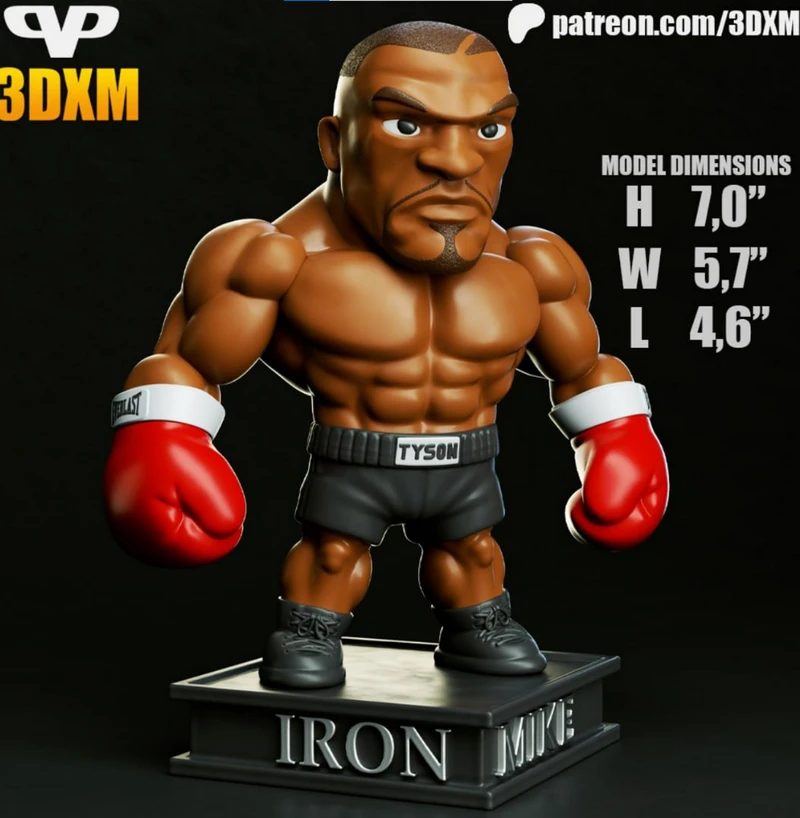 Mike Tyson Chibi STL model for 3D printing