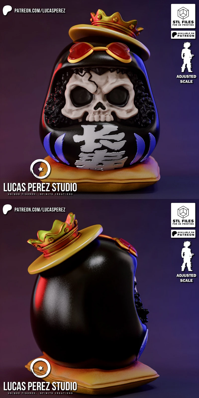 DARUMA BROOK STL model for 3D printing