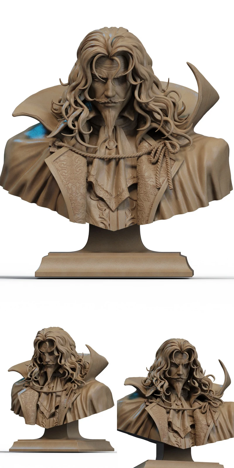 Dracula Bust STL model for 3D printing
