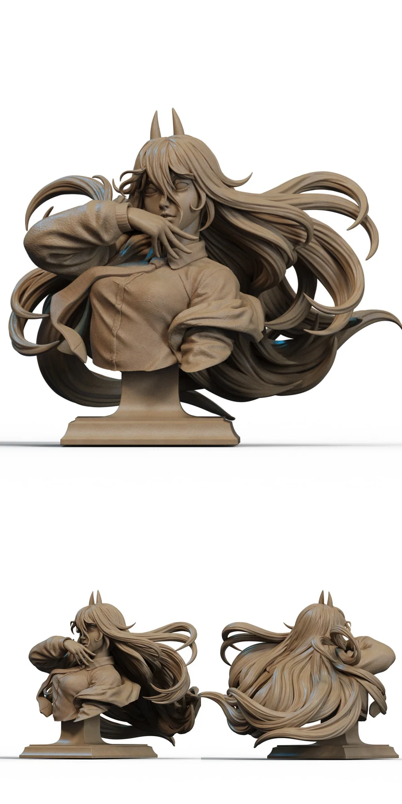 Power Bust STL model for 3D printing