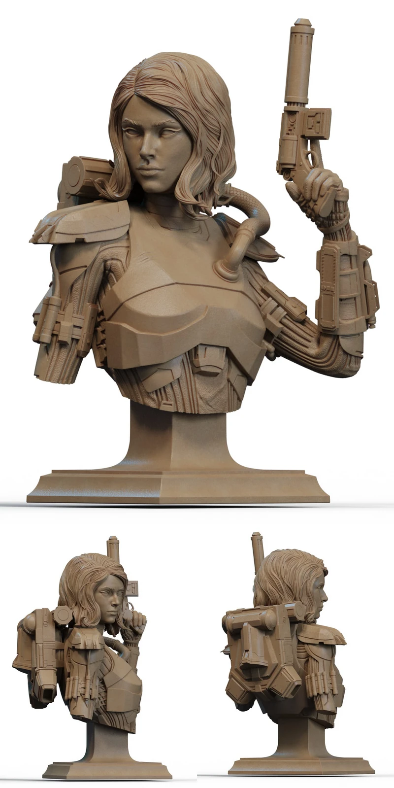 Shae Vizla Bust STL model for 3D printing