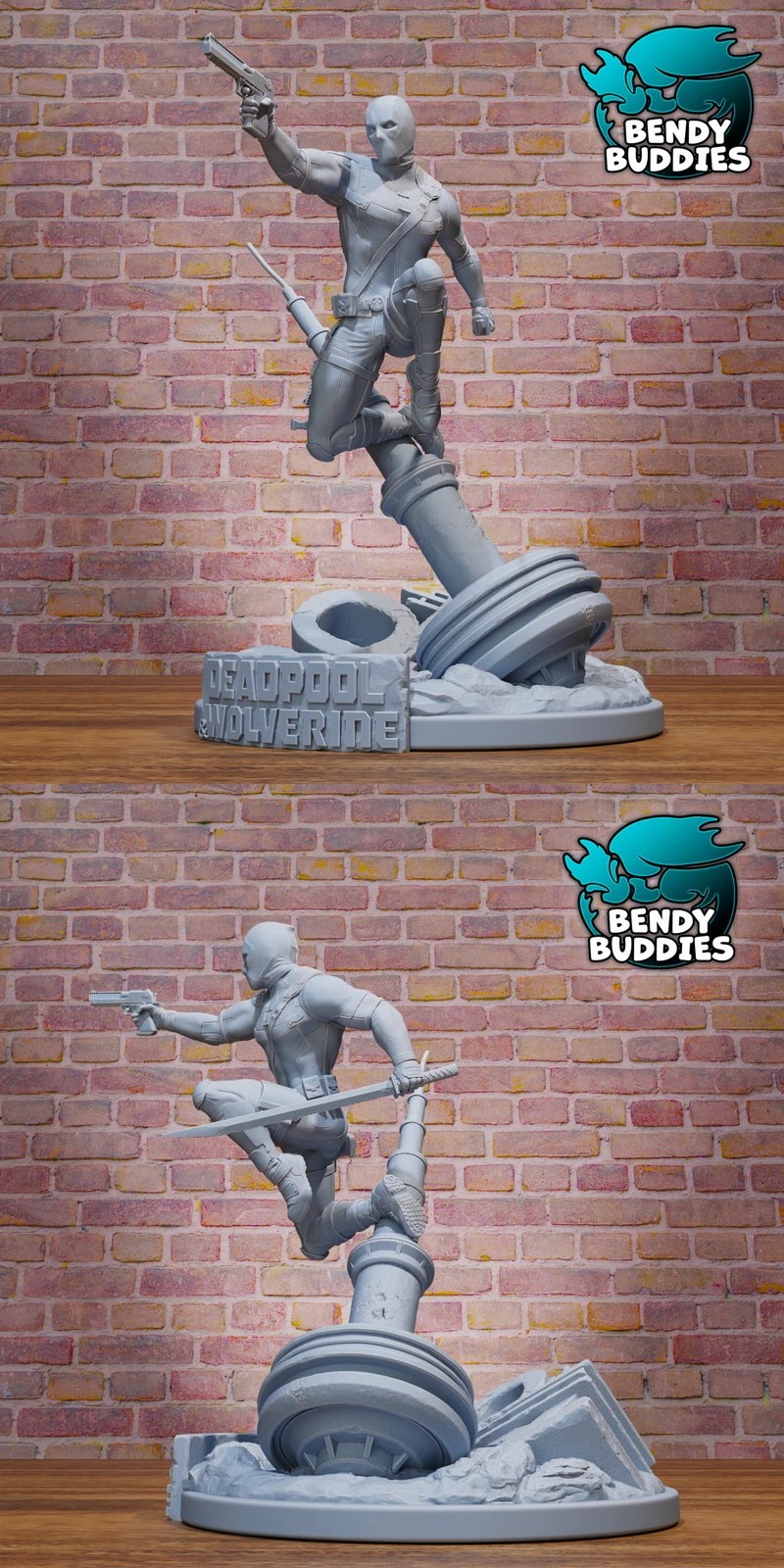 Deadpool Attack STL model for 3D printing