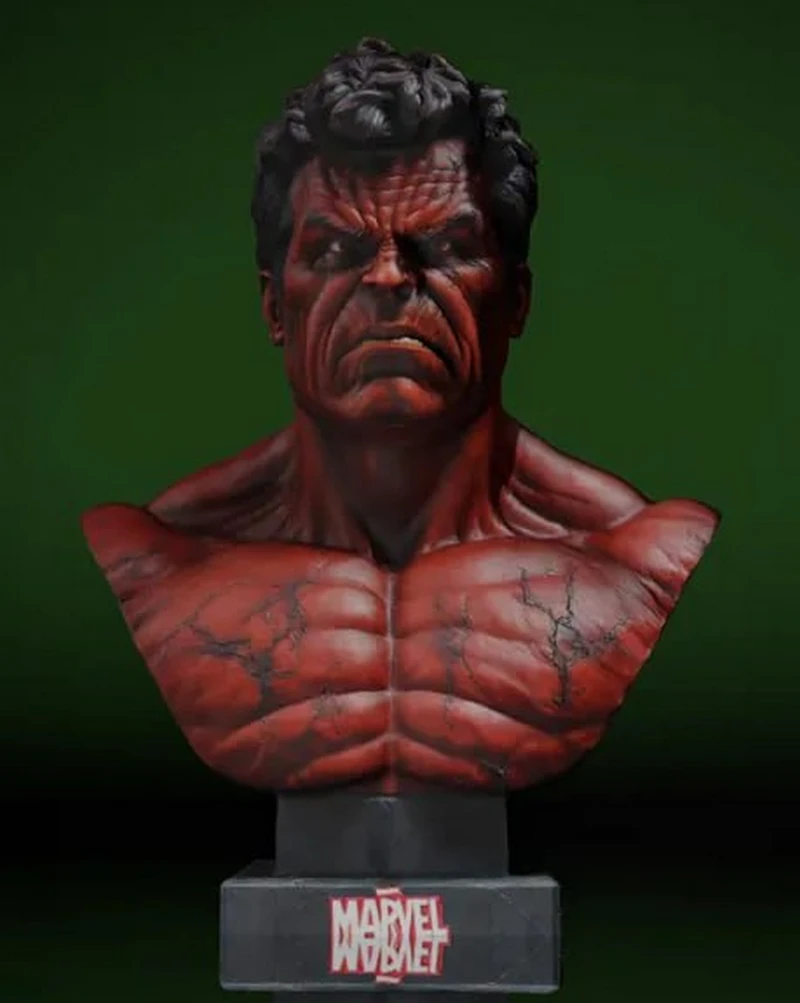 Red Hulk Marvel Bust STL model for 3D printing