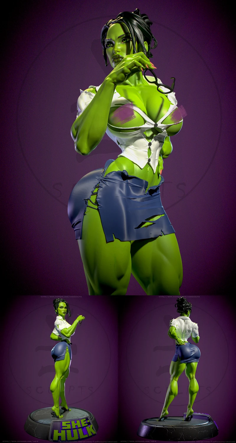 She-Hulk – Marvel Superheroine STL Figure STL model for 3D printing