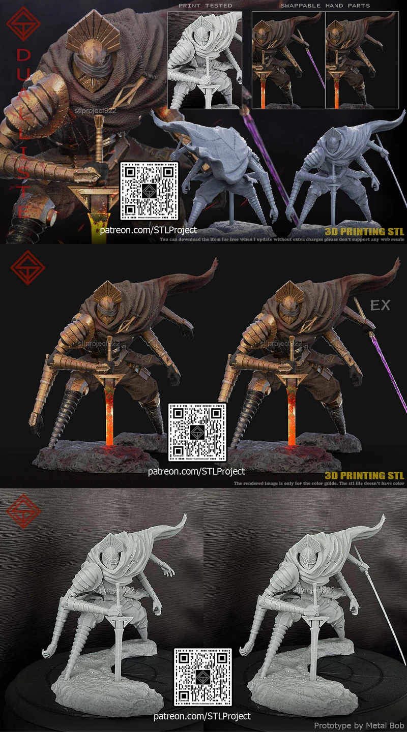 Dualliste – Fantasy Warrior STL Figure for 3D Printing STL model for 3D printing