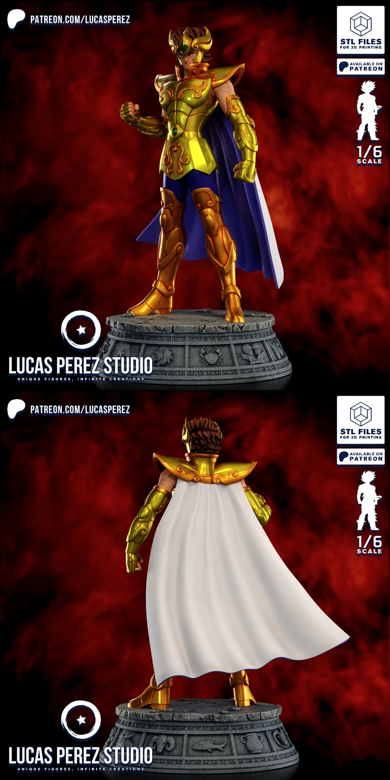 Aiolia – Leo Gold Saint STL Figure for 3D Printing STL model for 3D printing