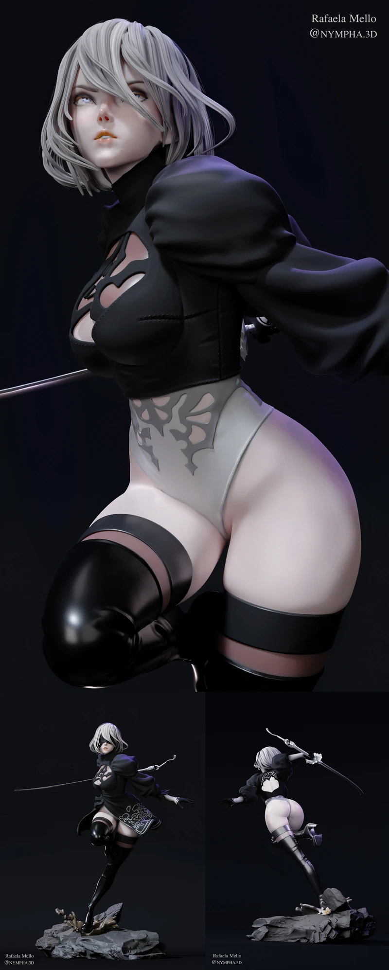 2B (Nier Automata) STL model for 3D printing
