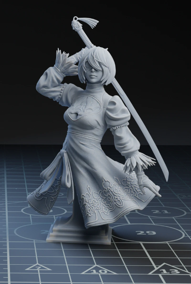 2b – Nier Automata bust STL model for 3D printing