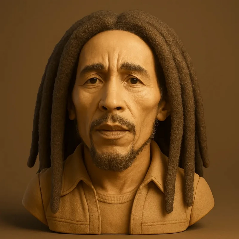 Bob Marley bust STL model for 3D printing