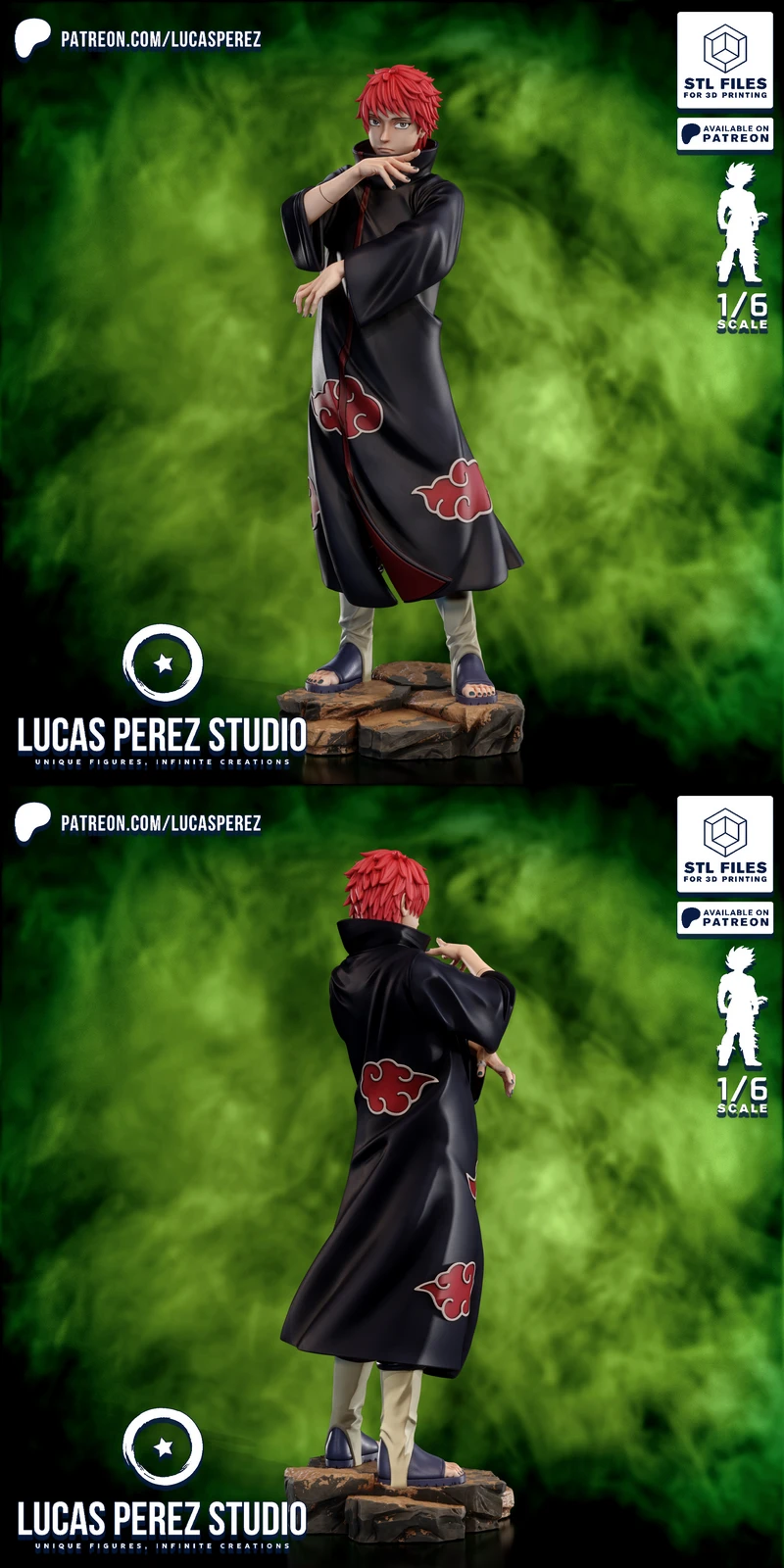 SASORI Akatsuki 3D Printable Bust Model STL File STL model for 3D printing