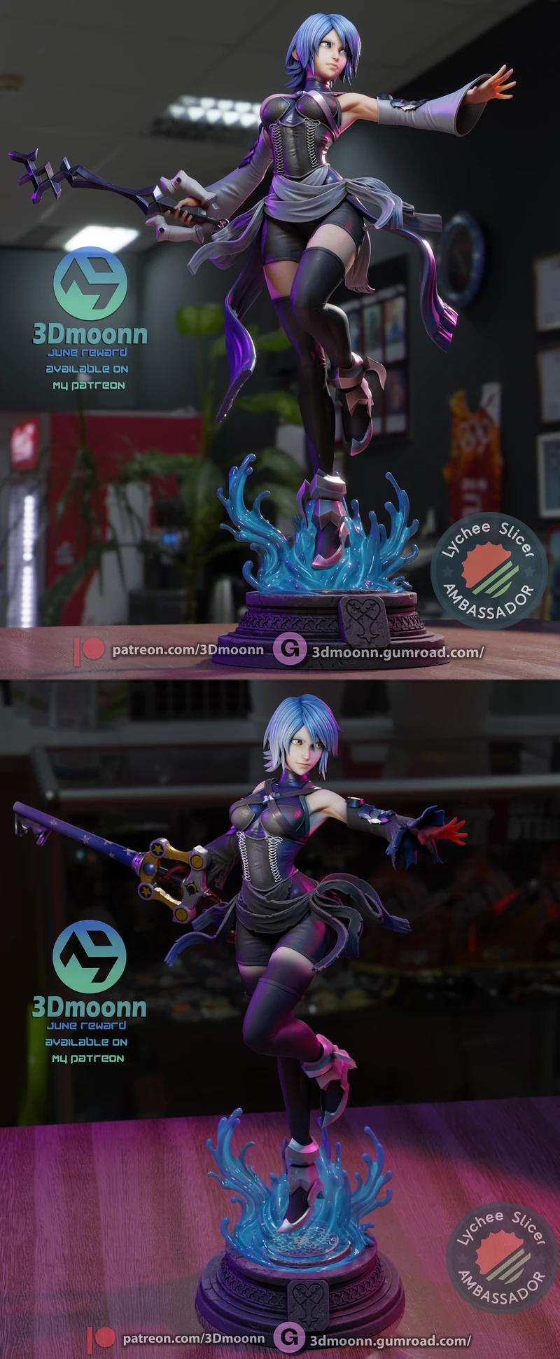 Aqua – Kingdom Hearts STL Figure for 3D Printing STL model for 3D printing