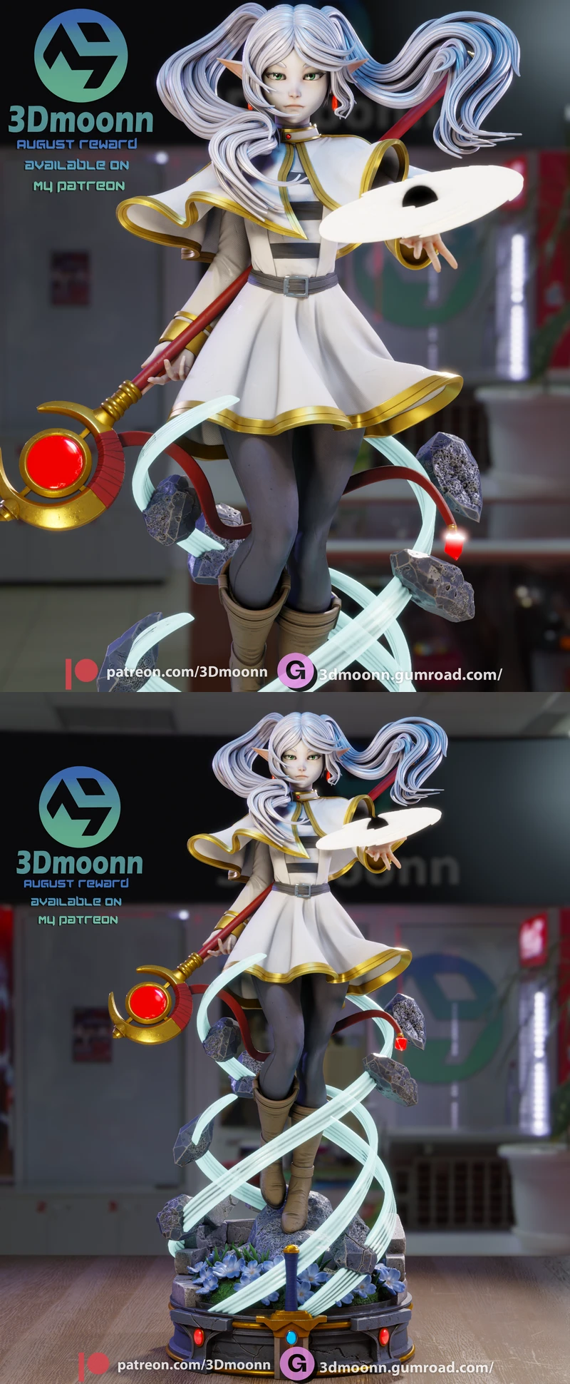 Frieren STL File | 3D Printable Anime Figure STL model for 3D printing