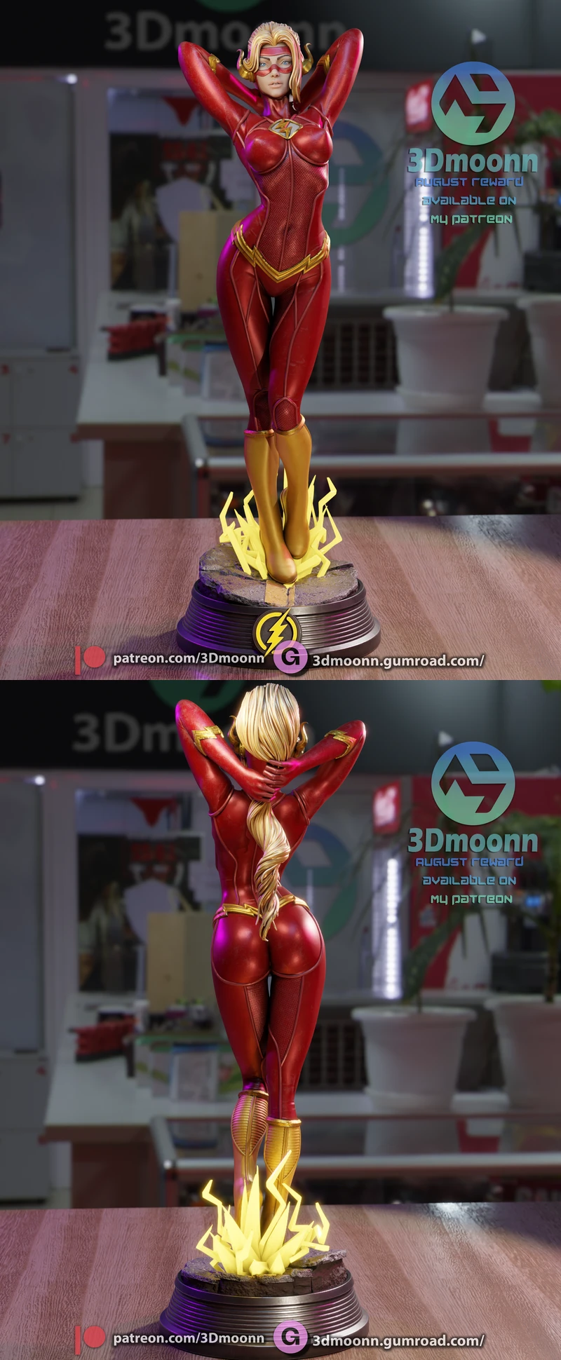 Lady Flash – DC STL | 3D Printable Figure STL model for 3D printing