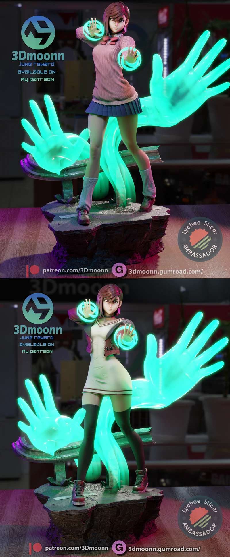 Momo Ayase – Dandadan Anime STL Model for 3D Printing STL model for 3D printing