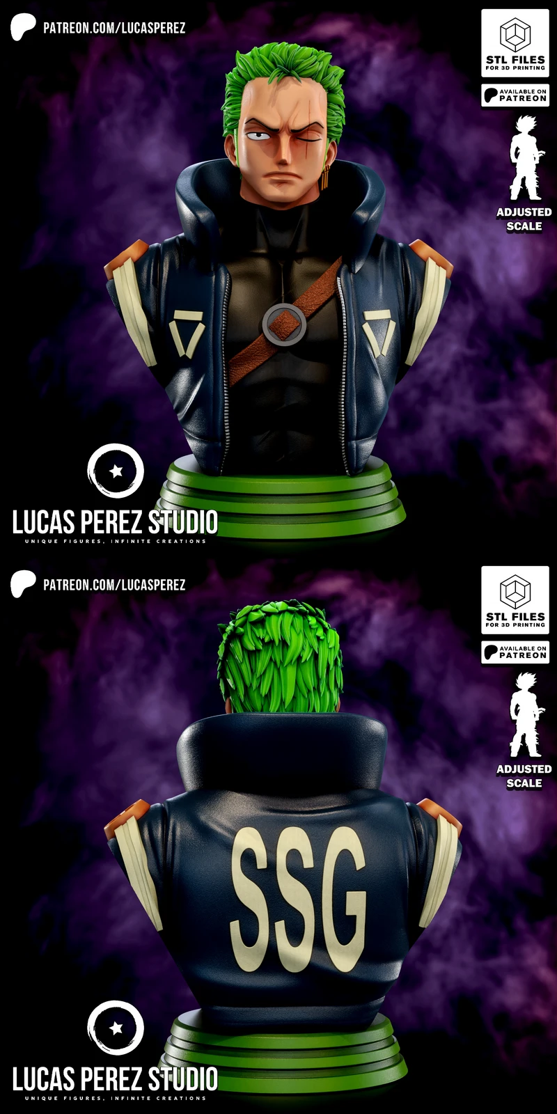 ZORO – EGG ISLAND BUST STL File for 3D Printer STL model for 3D printing