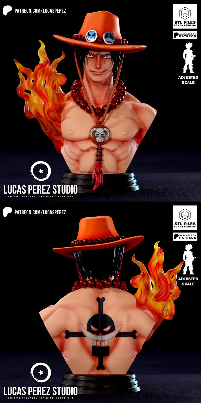 ACE BUST STL model for 3D printing