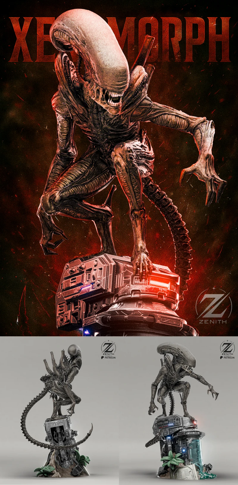 Alien Xenomorph 3D Printable STL File for Resin Printer STL model for 3D printing