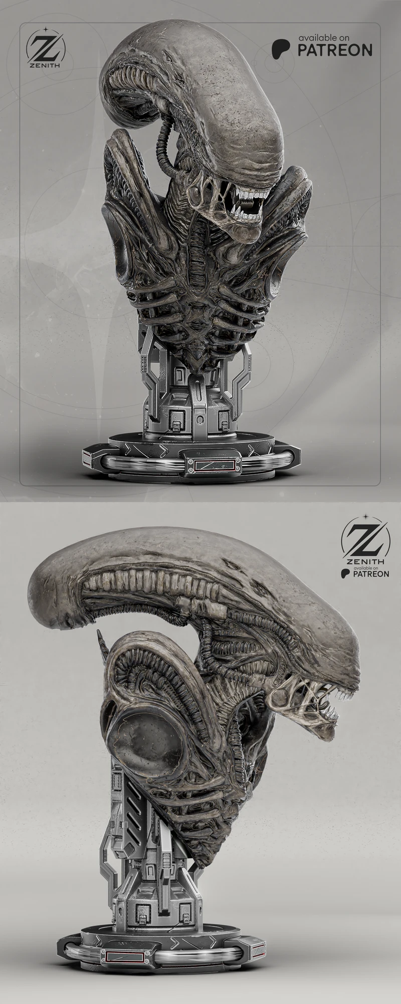 Xenomorph Alien Bust STL File for 3D Printing STL model for 3D printing